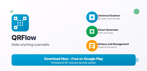 QRFlow: Scan, Create & Track Header - AppWisp.com QRFlow: Scan, Create & Track Header - AppWisp.com